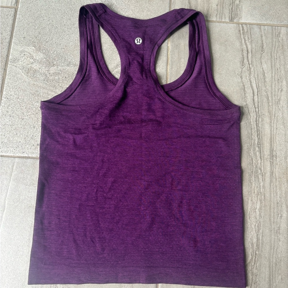 LULU LEMON RACE LENGTH PURPLE SWIFTLY TECH TANK TOP